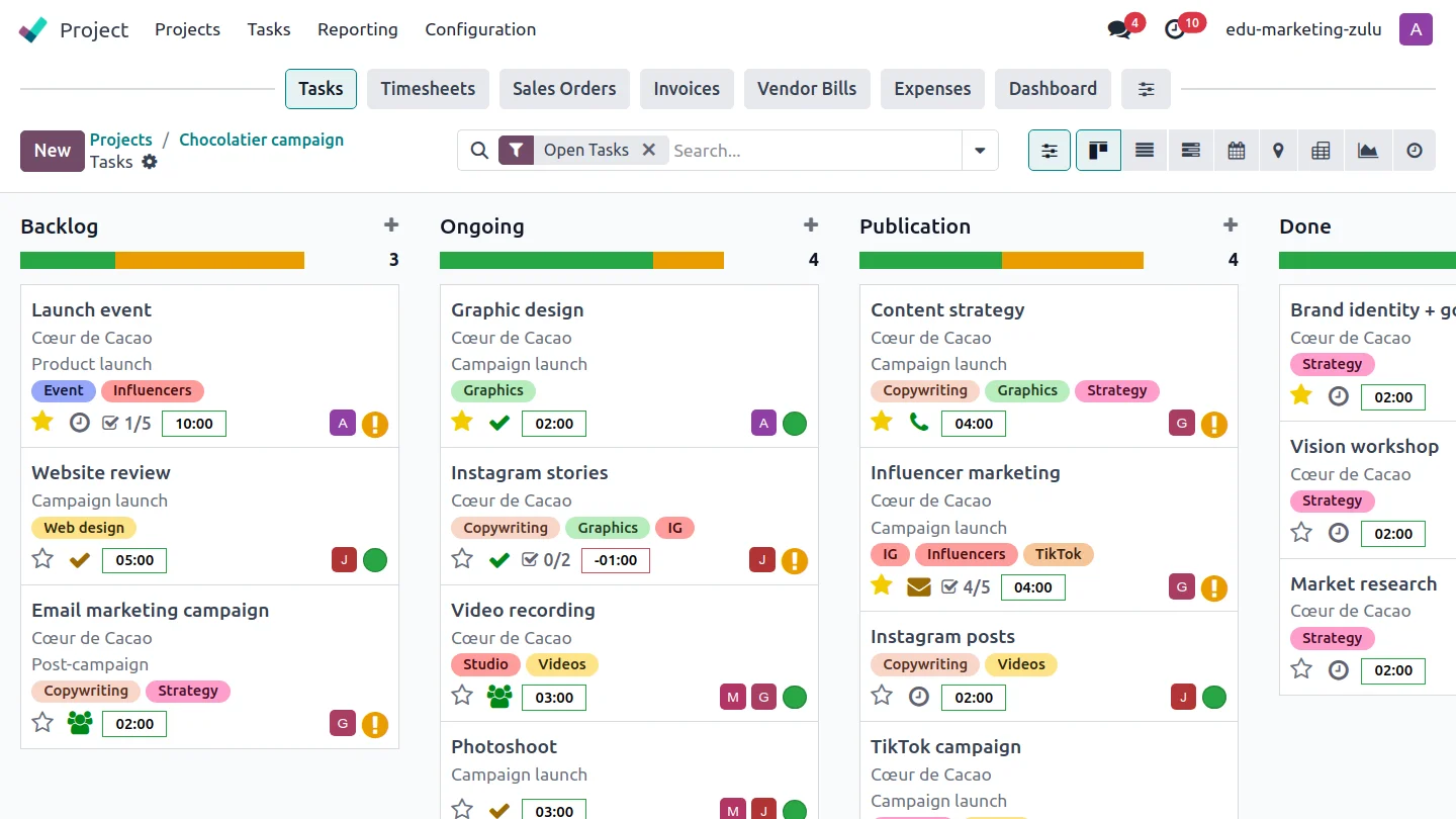 برنامج أودو لشركات الاستشارات